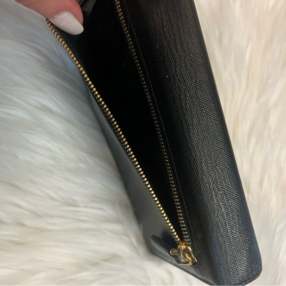 Prada black leather long wallet on chain ( adjustable strap). w gold hardware - Picture 9 of 16